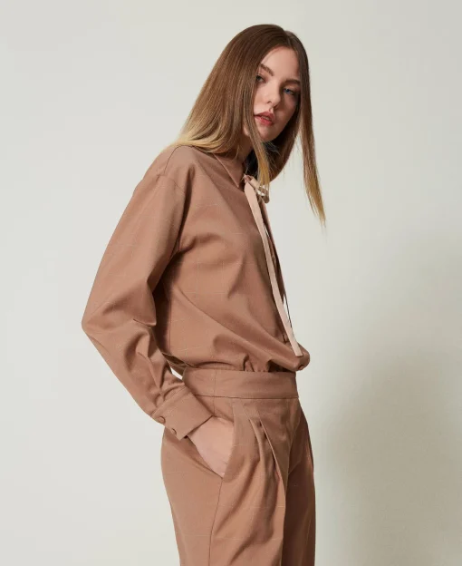Chemise à Carreaux Avec Lurex
