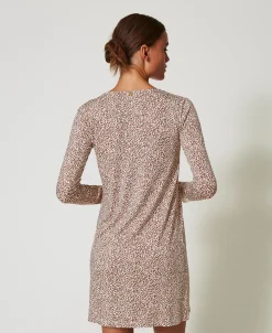 Chemise De Nuit Imprimée Avec Dentelle