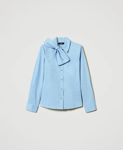 Chemise En Popeline Avec Nœud