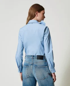 Chemise En Popeline Avec Nœud