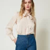 Chemise En Satin Avec Nœud
