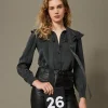 Chemise En Satin De Soie Avec Volants