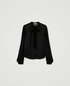 Chemise En Satin Et Mousseline