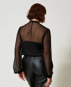 Chemise En Satin Et Mousseline