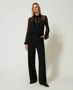 Chemise En Satin Et Mousseline