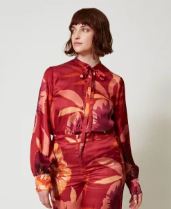 Chemise En Satin Floral