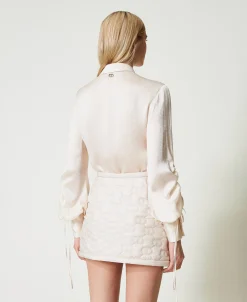 Chemise En Satin Martelé Avec Ajour
