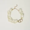 Collier Avec Chaîne De Perles Et Oval T