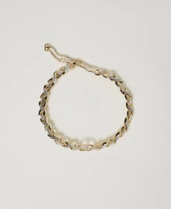 Collier Ras-du-cou Avec Strass Et Oval T