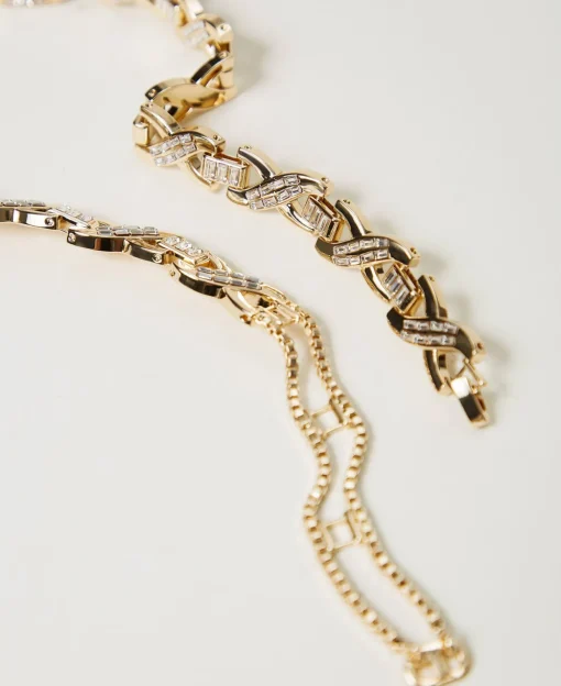 Collier Ras-du-cou Avec Strass Et Oval T