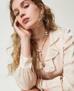 Collier Réglable Avec Pompons Pendants