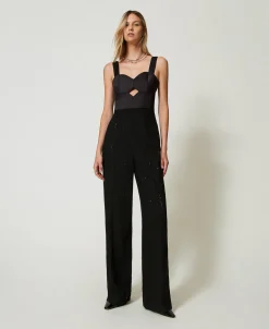 Combinaison En Satin Et Drap Avec Sequins