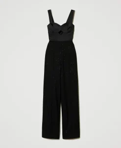 Combinaison En Satin Et Drap Avec Sequins