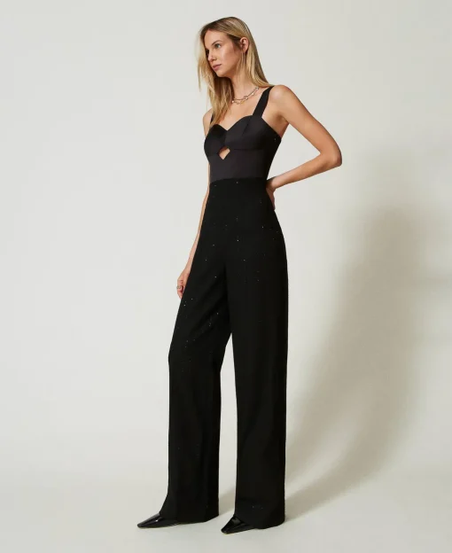 Combinaison En Satin Et Drap Avec Sequins