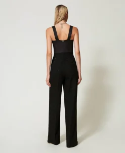 Combinaison En Satin Et Drap Avec Sequins