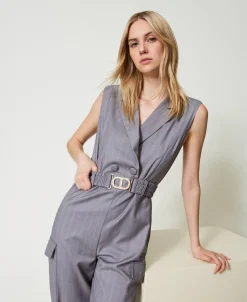 Combinaison Rayée Avec Ceinture