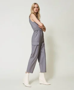 Combinaison Rayée Avec Ceinture