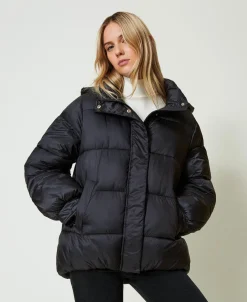 Doudoune En Nylon Jacquard Rayé