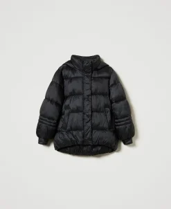 Doudoune En Nylon Jacquard Rayé