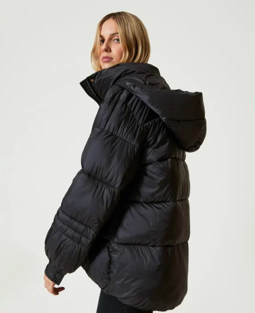 Doudoune En Nylon Jacquard Rayé