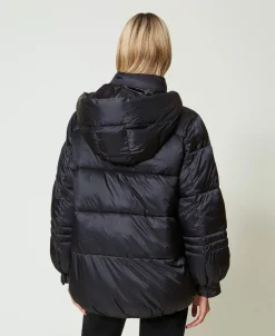 Doudoune En Nylon Jacquard Rayé