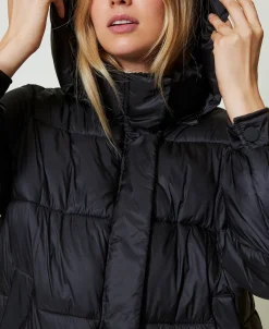 Doudoune En Nylon Jacquard Rayé