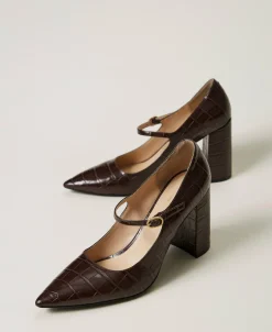 Escarpins Avec Imprimé Croco