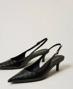 Escarpins Slingbacks Avec Imprimé Croco