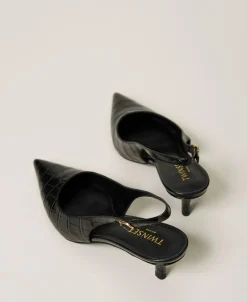 Escarpins Slingbacks Avec Imprimé Croco