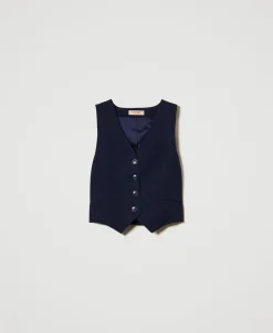 Gilet Ajusté Rayé Avec Lurex