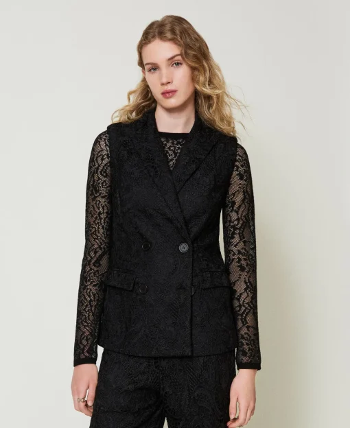Gilet Croisé En Dentelle Macramé