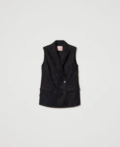 Gilet Croisé En Dentelle Macramé