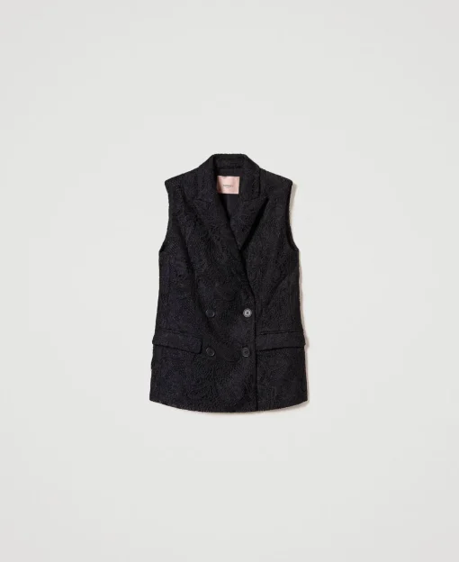 Gilet Croisé En Dentelle Macramé