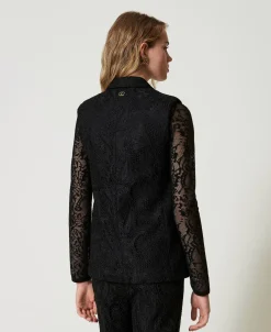 Gilet Croisé En Dentelle Macramé