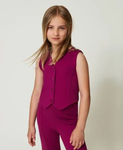 Gilet Droit Avec Boutons Assortis