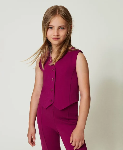 Gilet Droit Avec Boutons Assortis