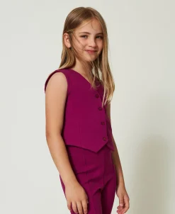 Gilet Droit Avec Boutons Assortis