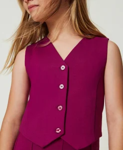 Gilet Droit Avec Boutons Assortis