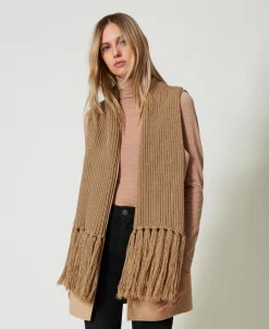 Gilet En Drap Avec Franges