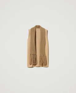 Gilet En Drap Avec Franges