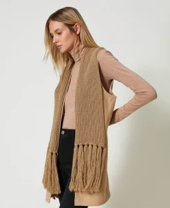 Gilet En Drap Avec Franges