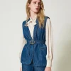 Gilet En Jean Avec Ceinture