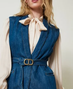 Gilet En Jean Avec Ceinture