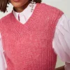 Gilet En Laine Mélangée Sans Coutures