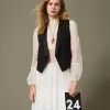 Gilet En Sergé De Laine Mélangée