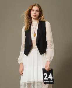 Gilet En Sergé De Laine Mélangée