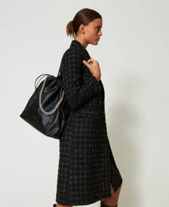 Grand Cabas En Cuir Avec Cordon De Serrage