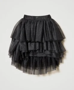 Jupe Avec Volants En Tulle Lurex