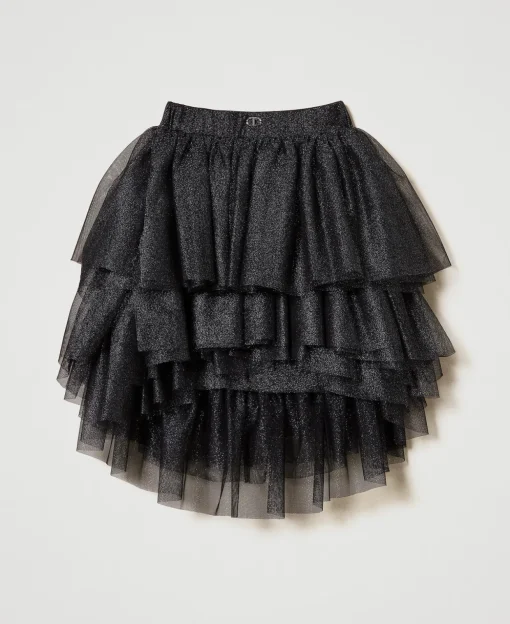 Jupe Avec Volants En Tulle Lurex