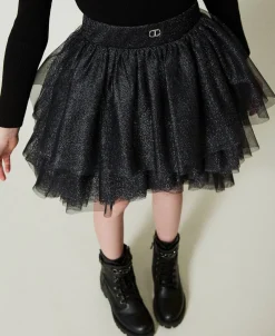 Jupe Avec Volants En Tulle Lurex